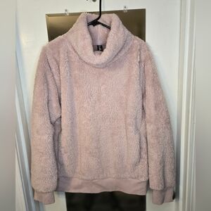 Cozy Pink Fleece Cowl Neck Top